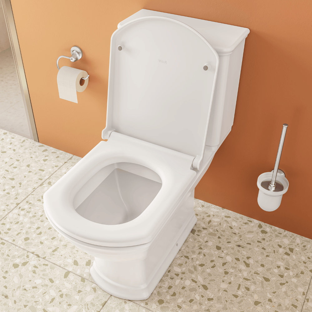 WC à poser VITRA Valarte + abattant Blanc vu de dessus abattant ouvert
