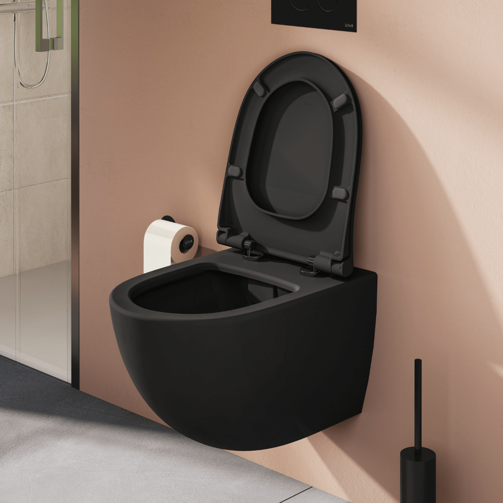 WC suspendu sans bride VITRA Sento taupe mat + abattant 7748B020-6156 | Batinea