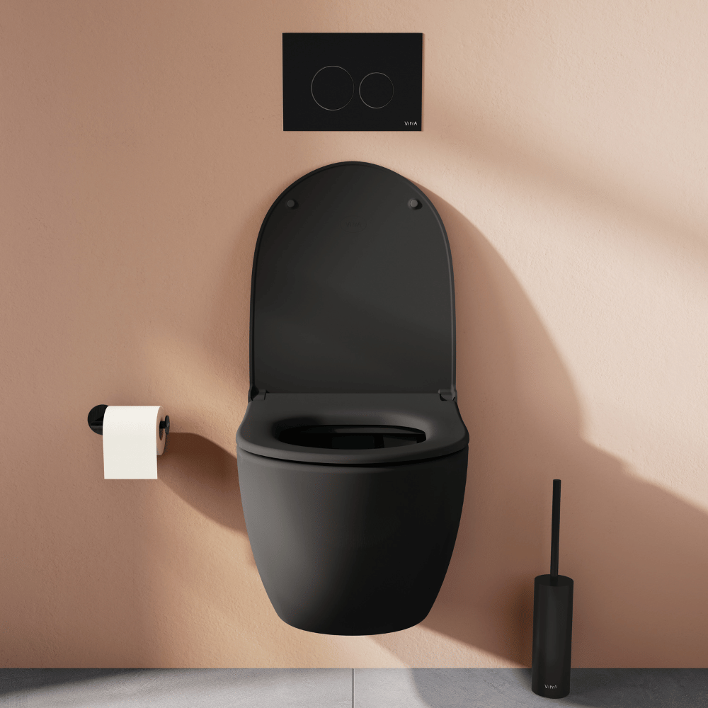 WC suspendu sans bride VITRA Sento taupe mat + abattant 7748B020-6156 | Batinea
