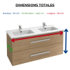 Pack meuble double vasque JACOB DELAFON Ola Up + colonne + miroir + spot