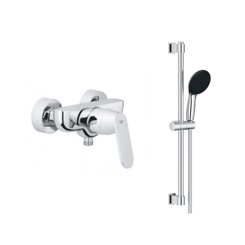 Robinet pour douche Eurosmart Cosmopolitan Grohe + ensemble de douche chrome douchette barre de douche