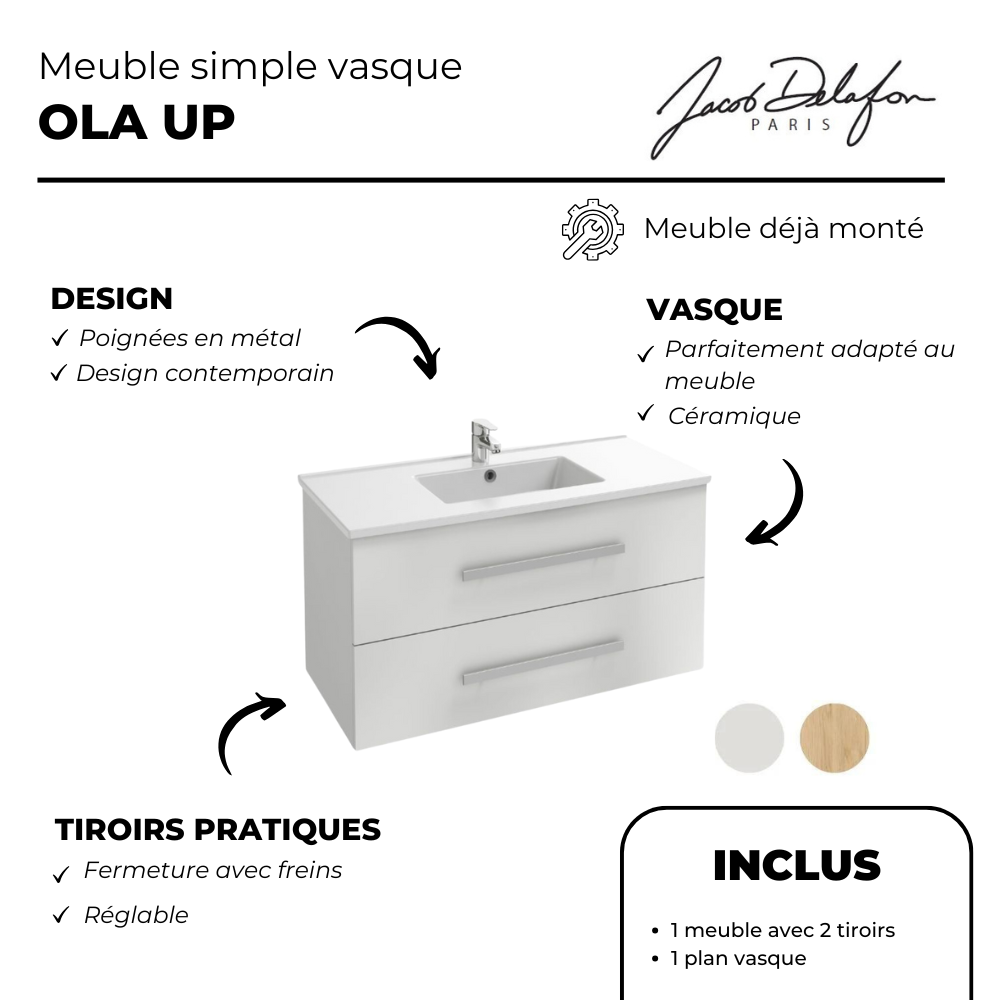 Meuble simple vasque JACOB DELAFON Ola Up