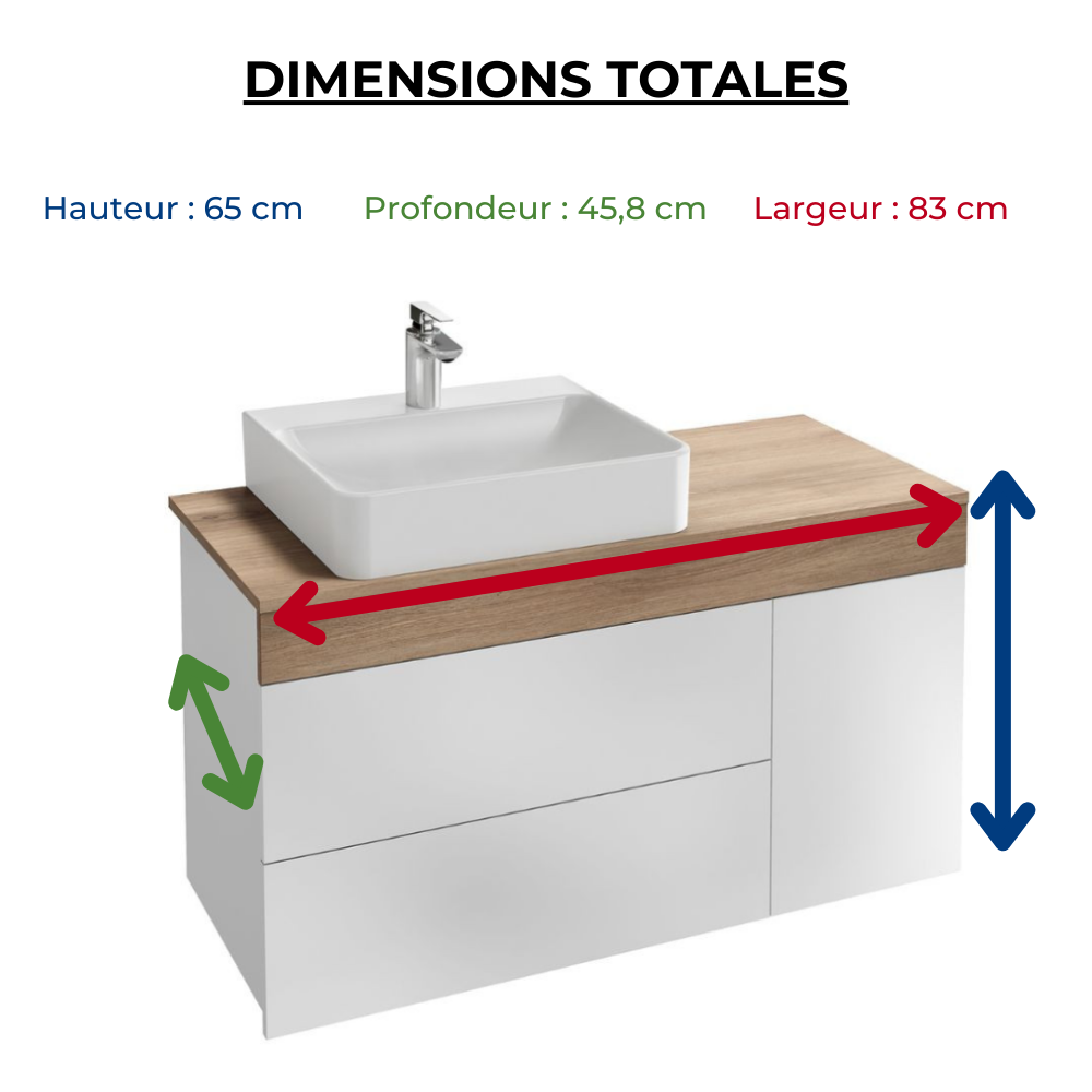 Meuble vasque Sully Jacob Delafon avec ou sans miroir | Batinea
