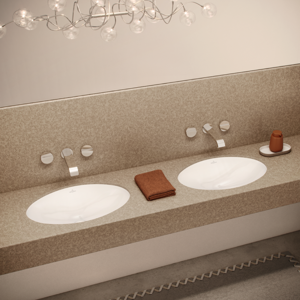 Ambiance 2 Lot de deux vasques VILLEROY ET BOCH à encastrer par-dessous Evana