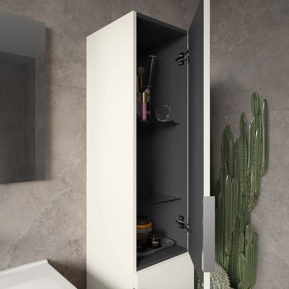 Pack meuble double vasque BURGBAD Olena + miroir + colonne