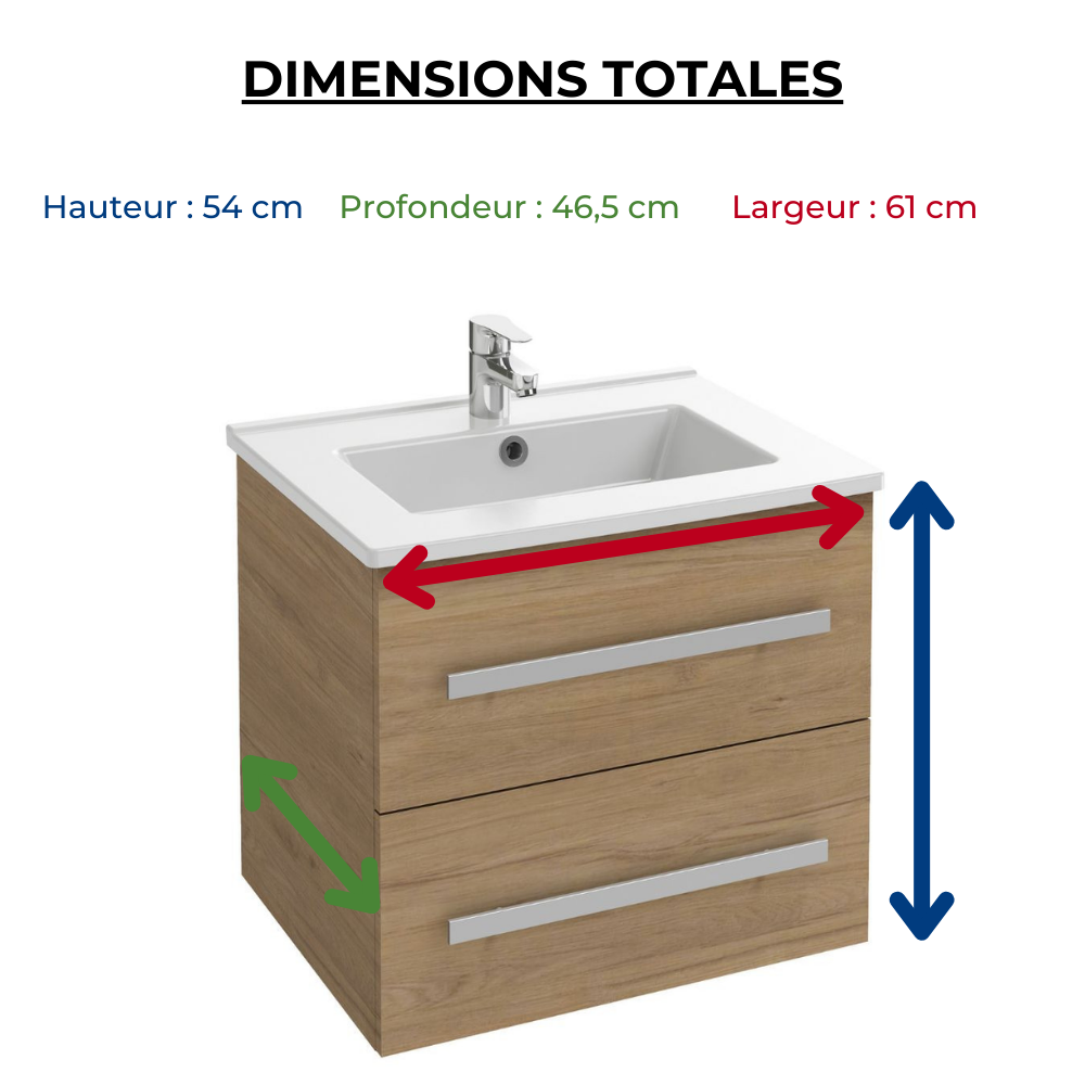 Pack meuble vasque JACOB DELAFON Ola Up + colonne + miroir + spot