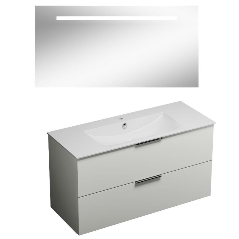 Pack meuble vasque BURGBAD Olena + miroir + colonne