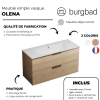 Pack meuble vasque BURGBAD Olena + miroir + colonne