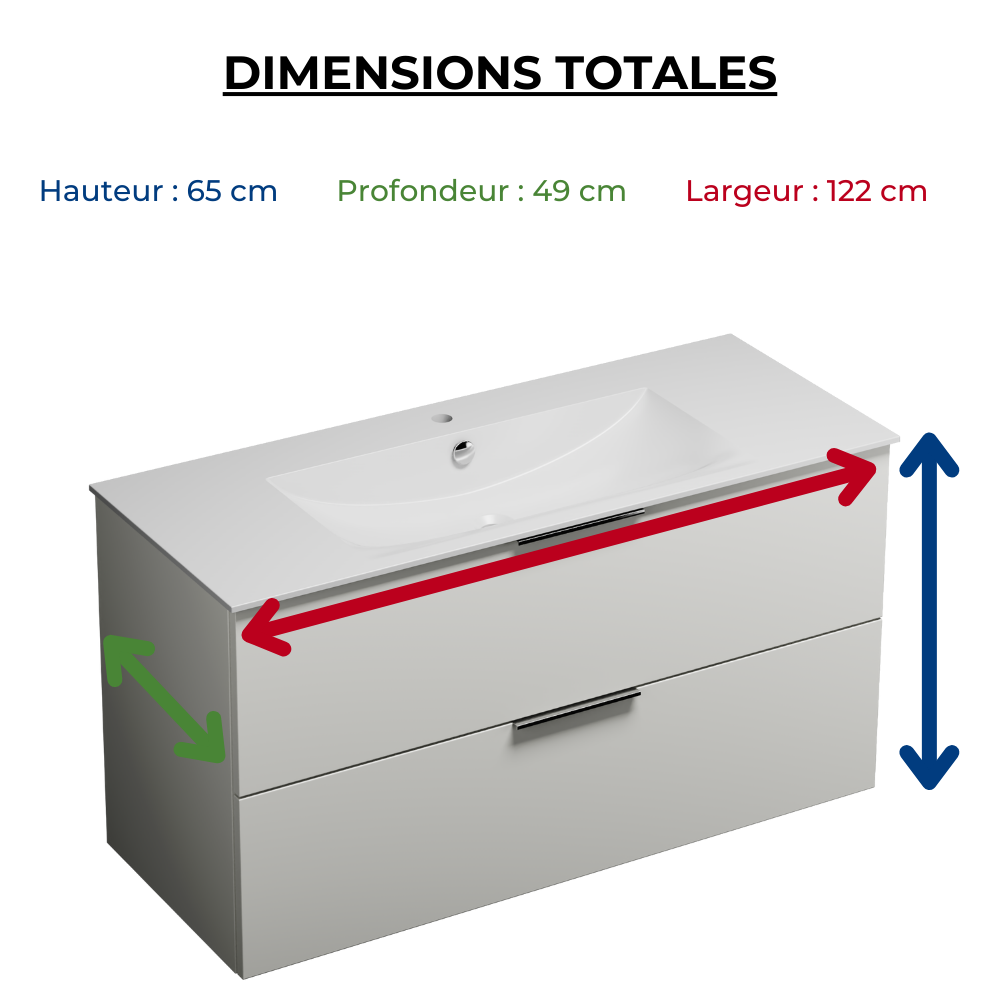 Pack meuble vasque BURGBAD Olena + miroir + colonne
