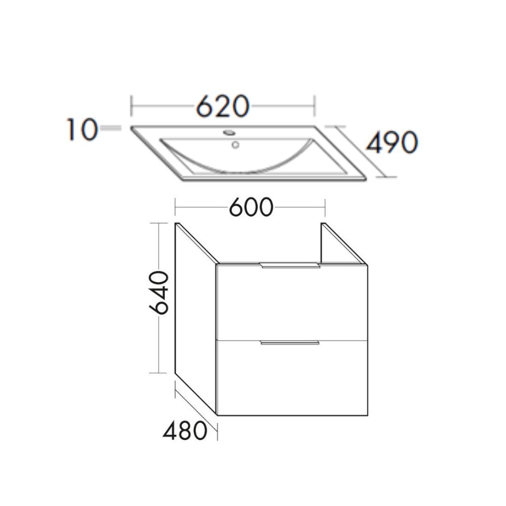 Pack meuble vasque BURGBAD Olena + miroir + colonne