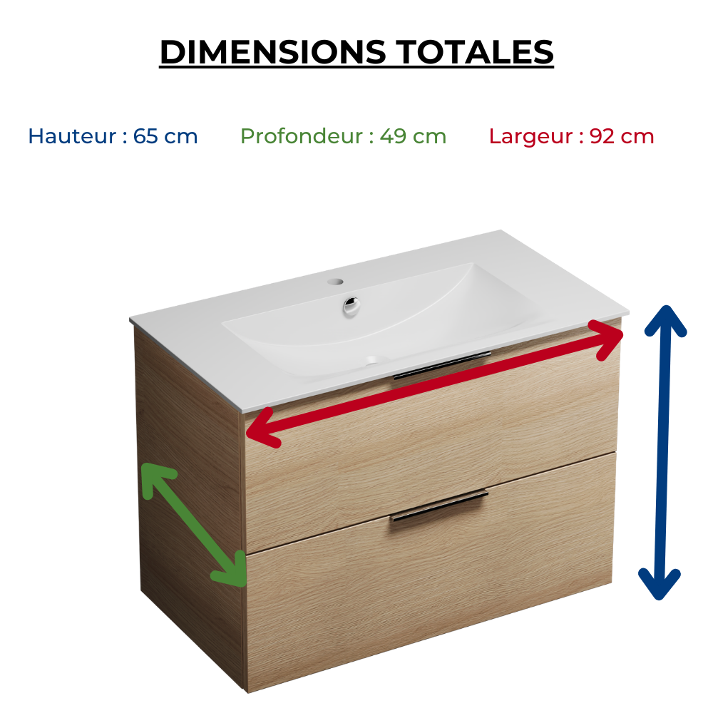 Pack meuble vasque BURGBAD Olena + miroir + colonne