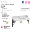 Pack plan vasque suspendu 3 trous JACOB DELAFON Cléo 1889