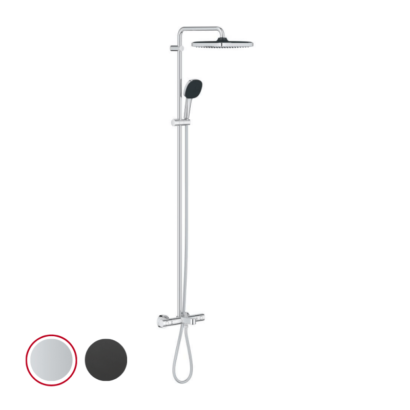 Colonne bain/douche thermostatique GROHE Vitalio Comfort 250 carré deux coloris