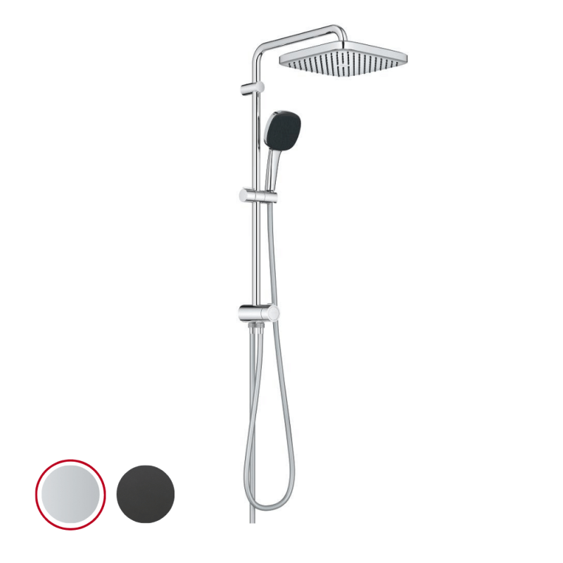 Colonne de douche sans mitigeur GROHE Vitalio Comfort 250 avec inverseur manuel 2 coloris