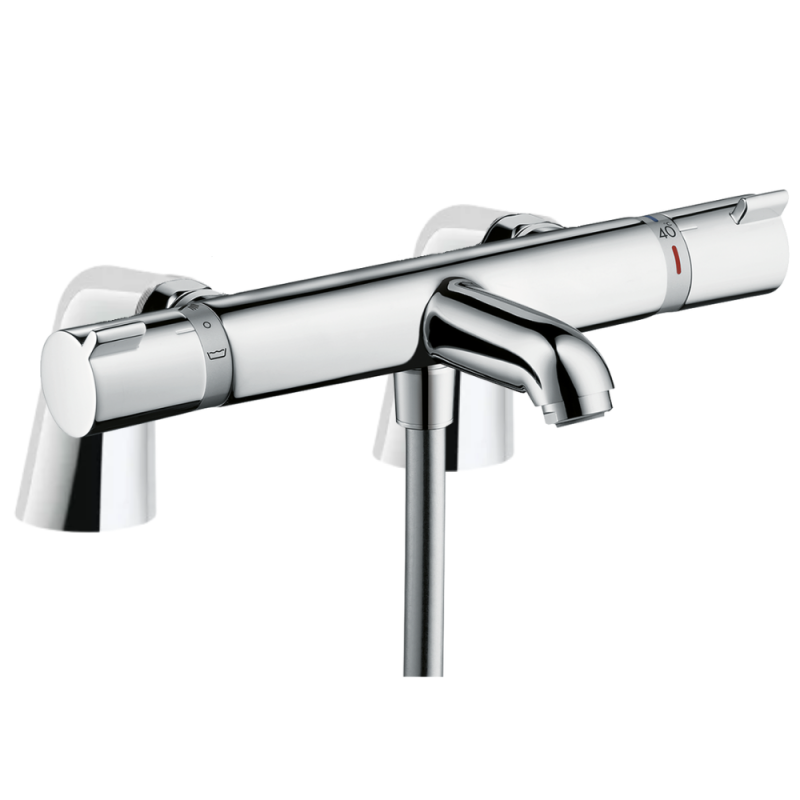 Mitigeur baignoire thermostatique HANSGROHE Ecostat Comfort chromé avec colonnettes