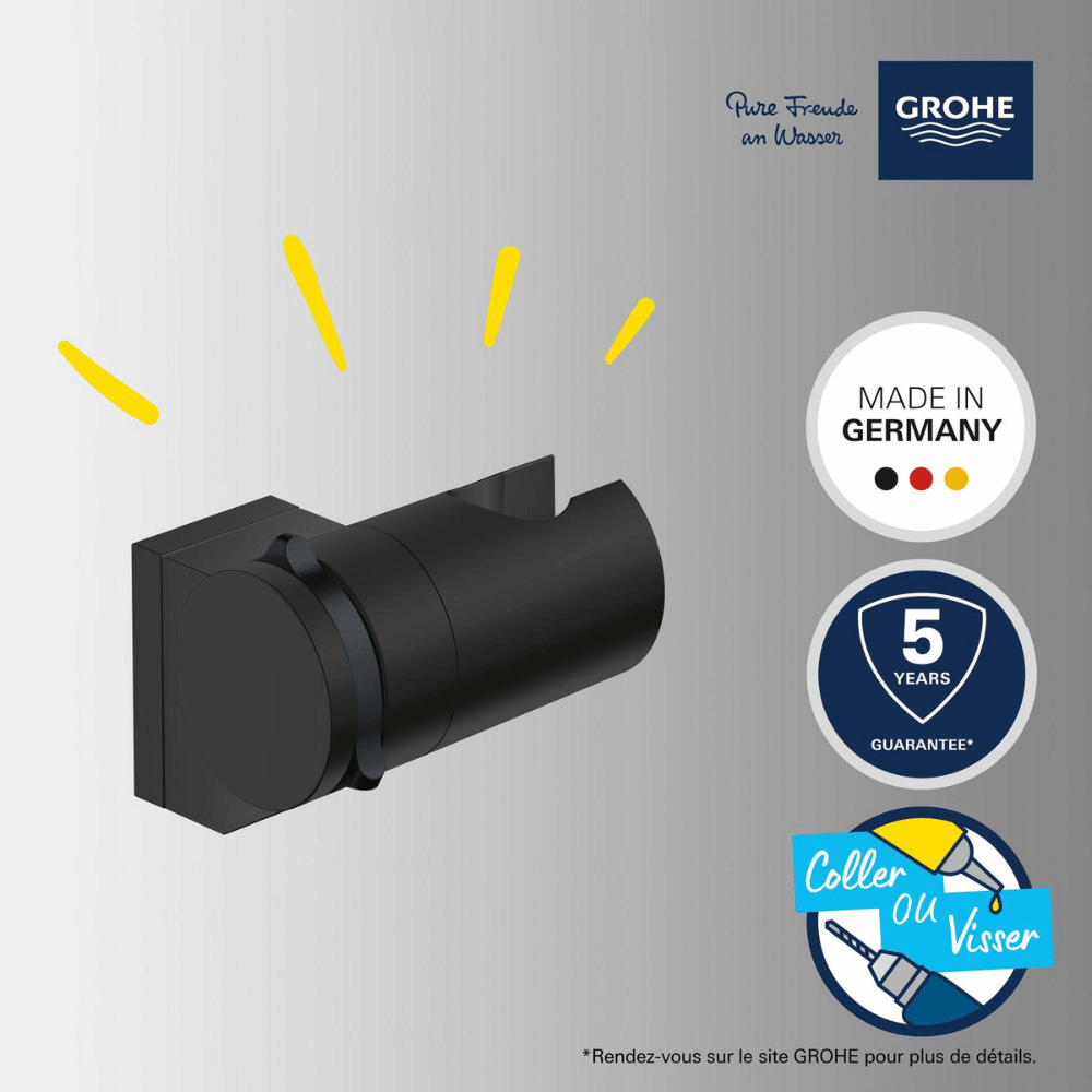 garantie du support mural douchette orientable GROHE Vitalio Universal Noir
