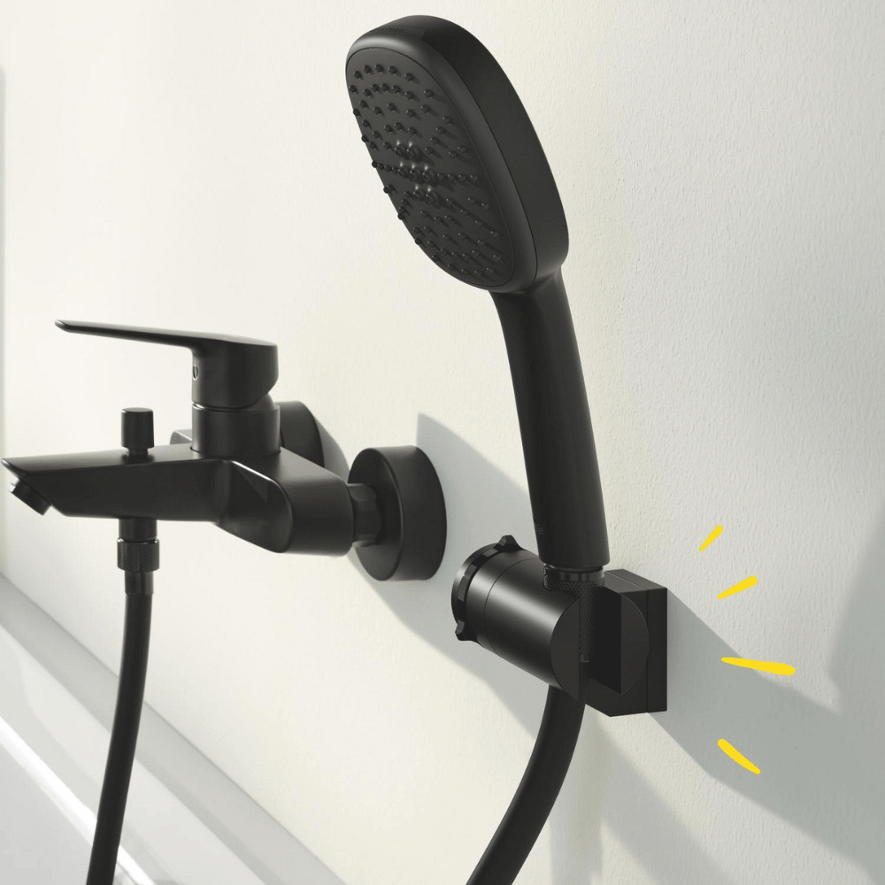 Support mural douchette orientable GROHE Vitalio Universal Noir IN SITU