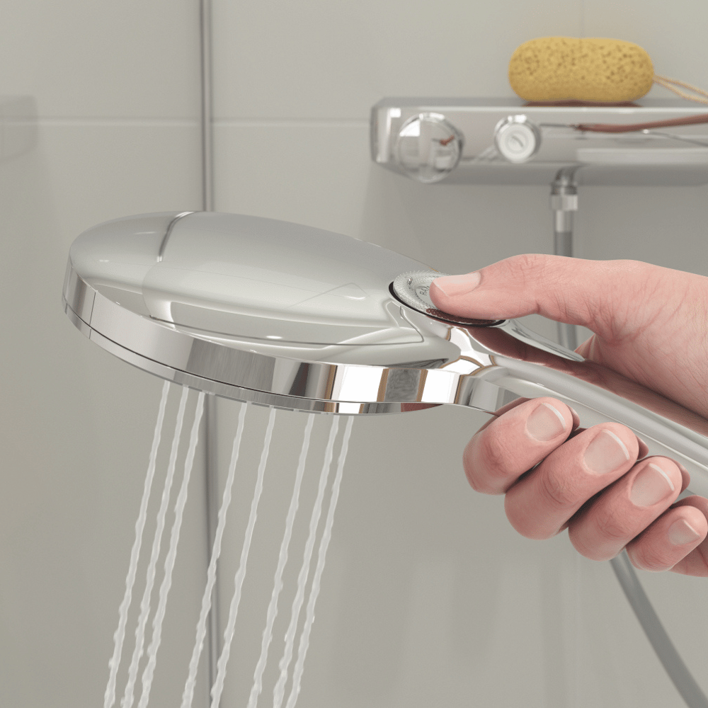 jet pluie du pommeau de douche GROHE Rainshower Smartactive 130 3 jets avec barre