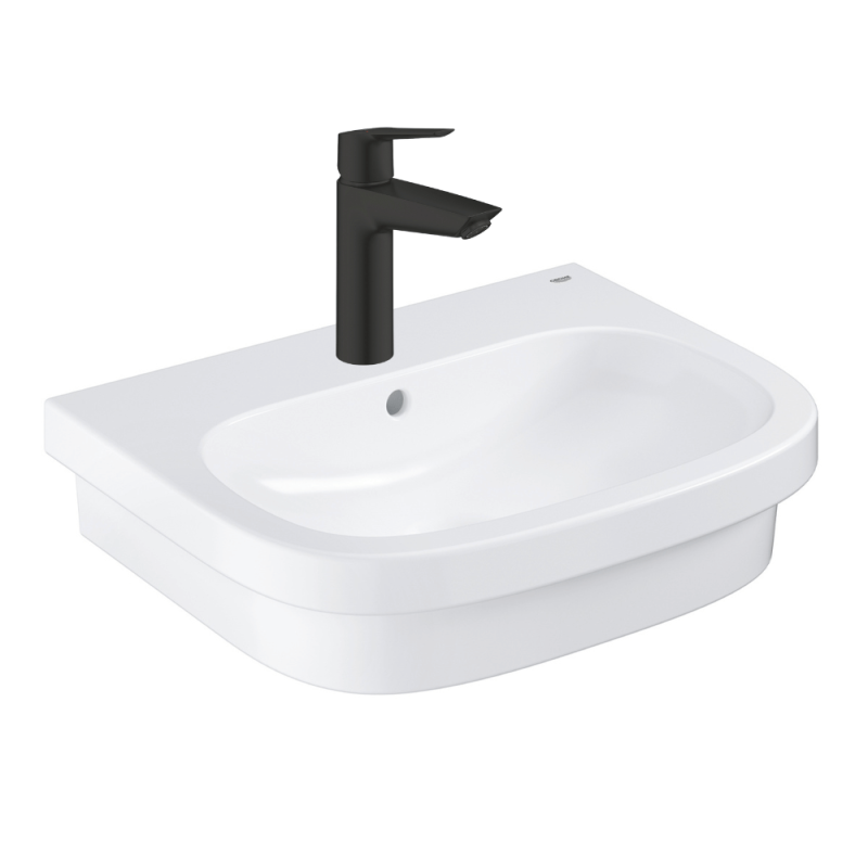 Vasque à poser GROHE Euro Ceramic 60cm + Mitigeur lavabo M GROHE Start avec ouverture froide Noir