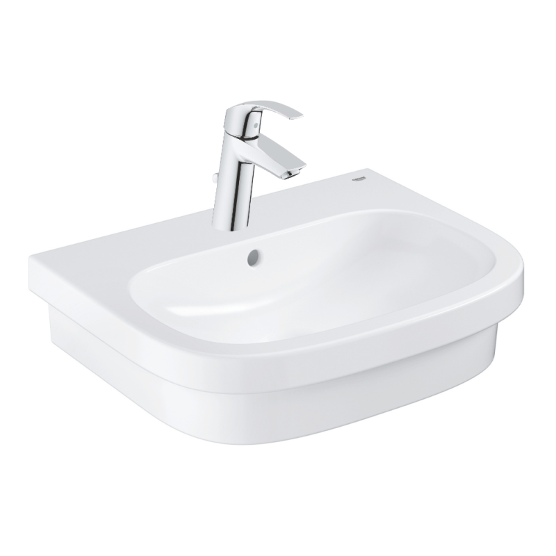 Vasque à poser GROHE Euro Ceramic 60cm + Mitigeur lavabo M GROHE Eurosmart avec vidage Chromé