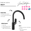 Robinet cuisine JACOB DELAFON July+ col de cygne et orientable