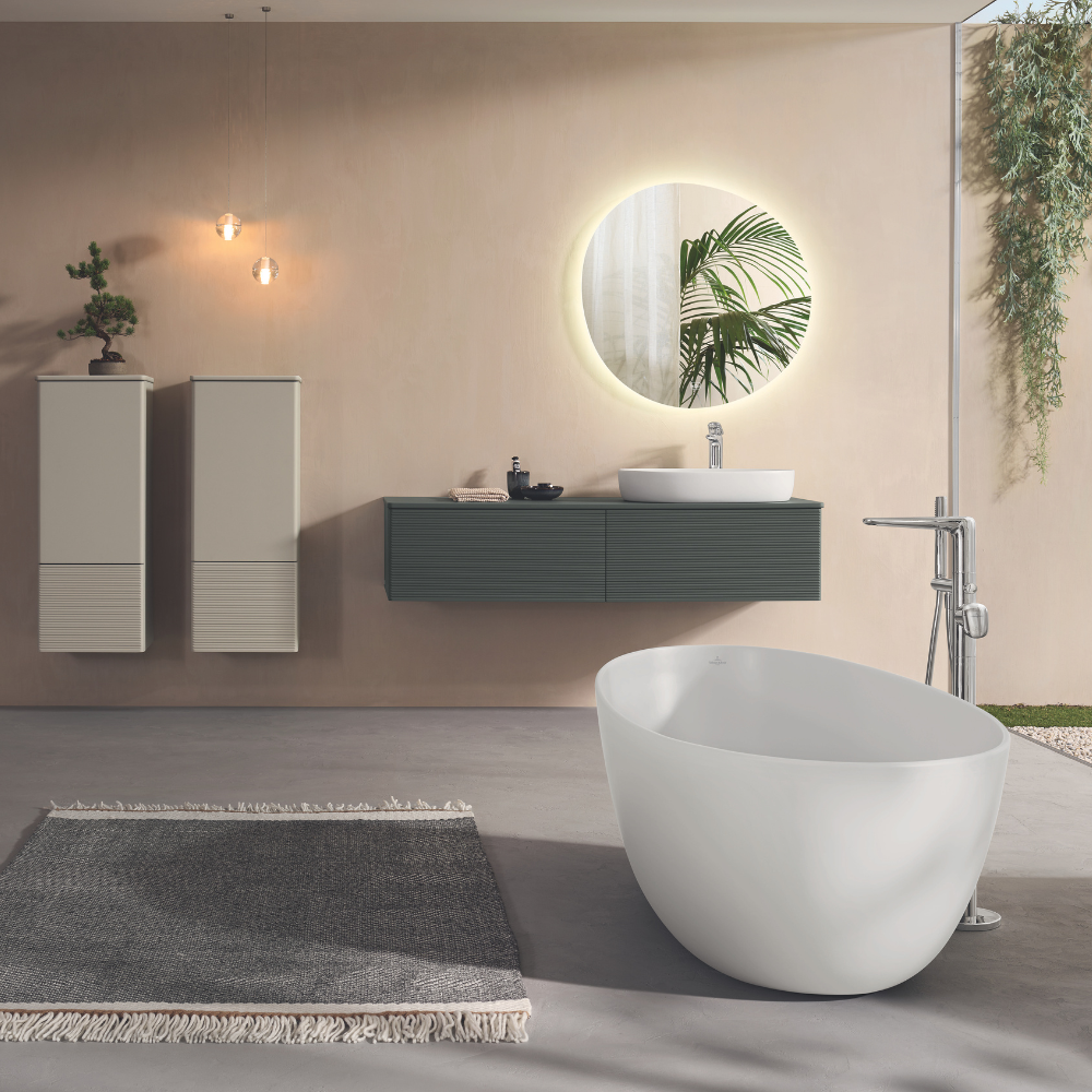 Ambiance 2 Baignoire ilot VILLEROY ET BOCH Antao quaryl blanc