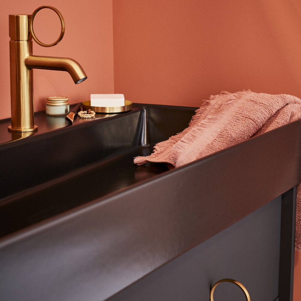 Mitigeur lavabo bas JACOB DELAFON Vivienne laiton brossé
