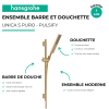 Avantages Ensemble barre de douche HANSGROHE Unica S Puro + Flexible + Pommeau de douche Pulsify E Bronze Brossé
