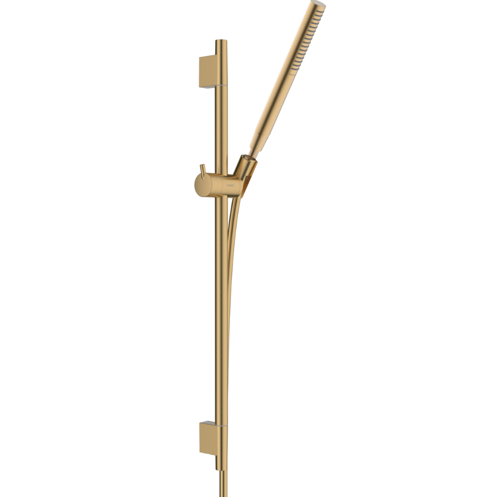 Ensemble barre de douche HANSGROHE Unica S Puro + Flexible + Pommeau de douche Pulsify S Bronze Brossé