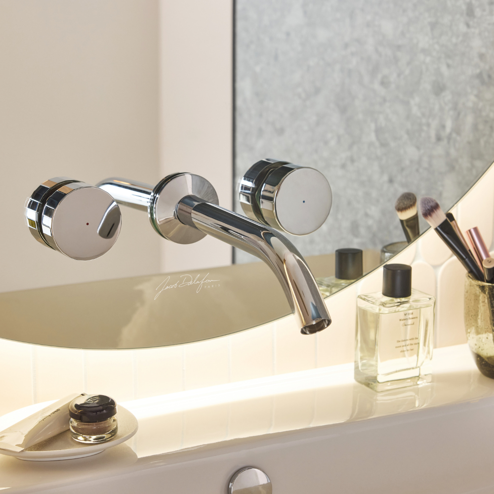 Pack mélangeur lavabo encastré 3 trous JACOB DELAFON Grands Boulevards avec mécanisme complet