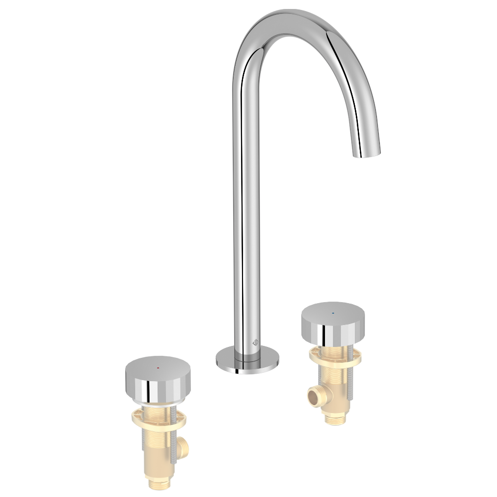 Pack mélangeur lavabo 3 trous XL JACOB DELAFON Grands Boulevards avec mécanisme complet