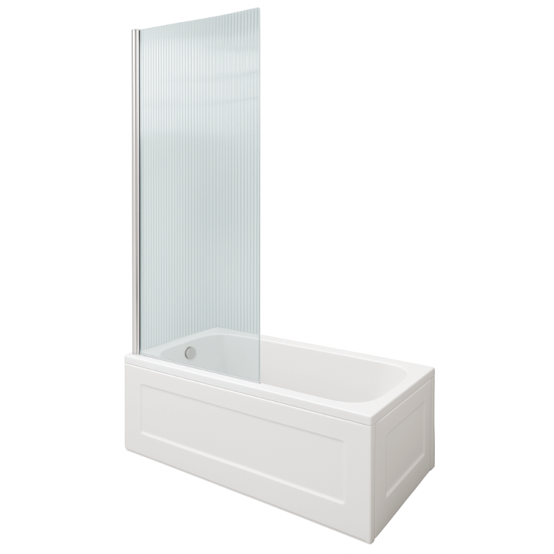 Baignoire droite DURAVIT D-Code  + Pare bain AURYS Raywall chromé version gauche