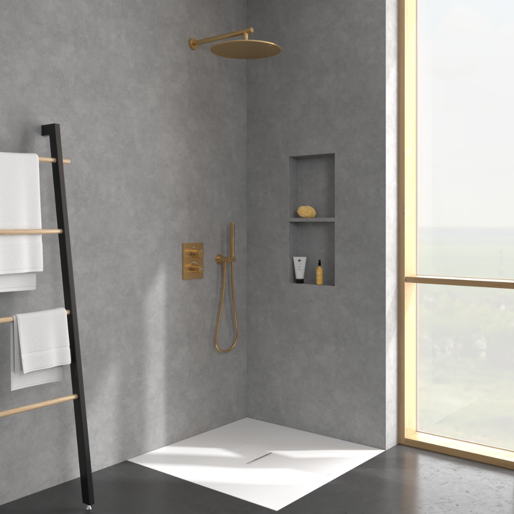Façade robinet encastré thermostatique 2 sorties VILLEROY ET BOCH Universal rectangle salle de bain ambiance