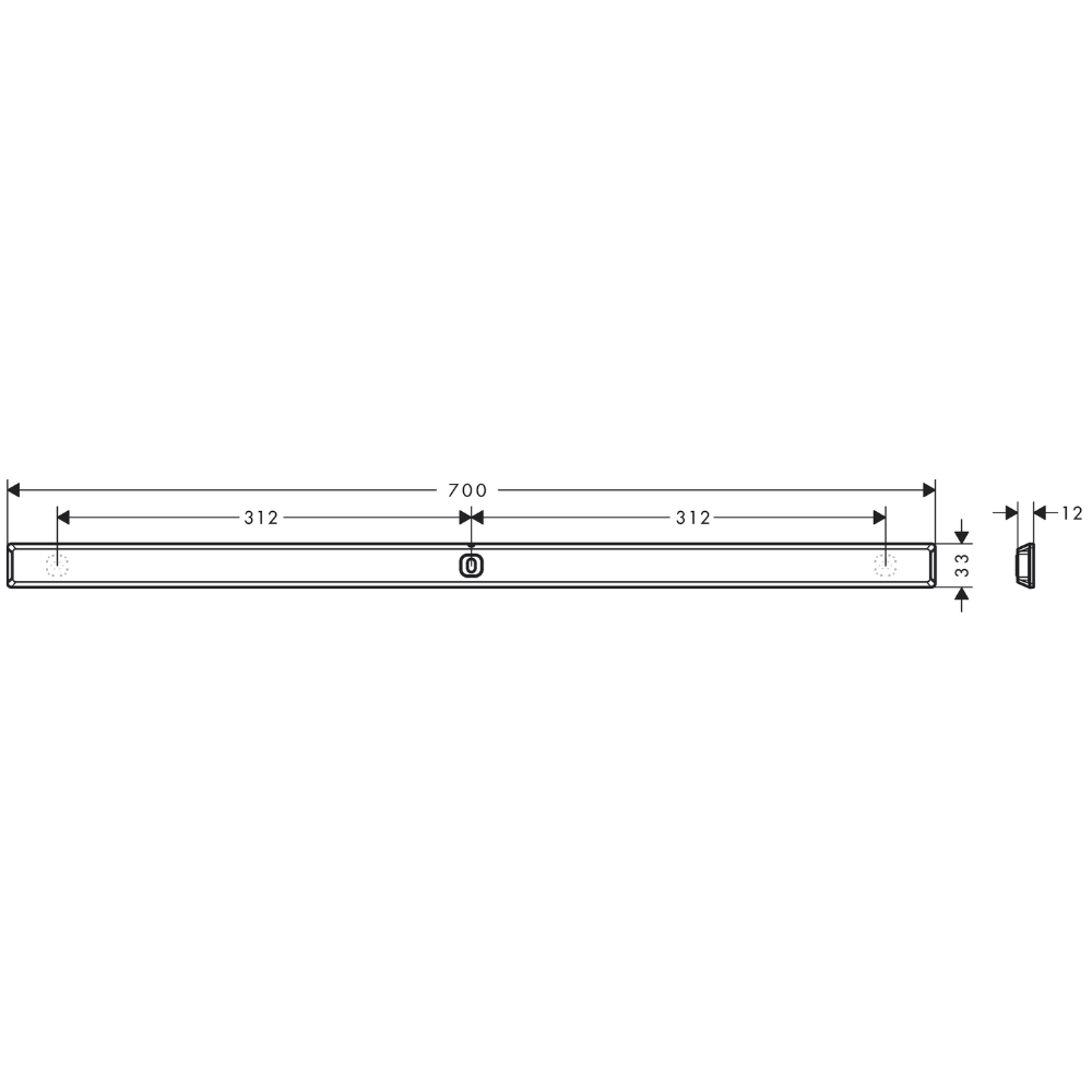 Schéma Barre murale HANSGROHE Wallstoris Planet Edition 70cm Beige