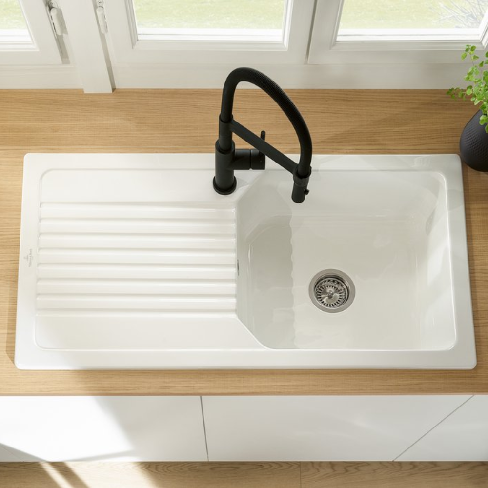Ambiance 1 Robinet cuisine semi-pro VILLEROY ET BOCH Steel Expert Compact Window noir mat