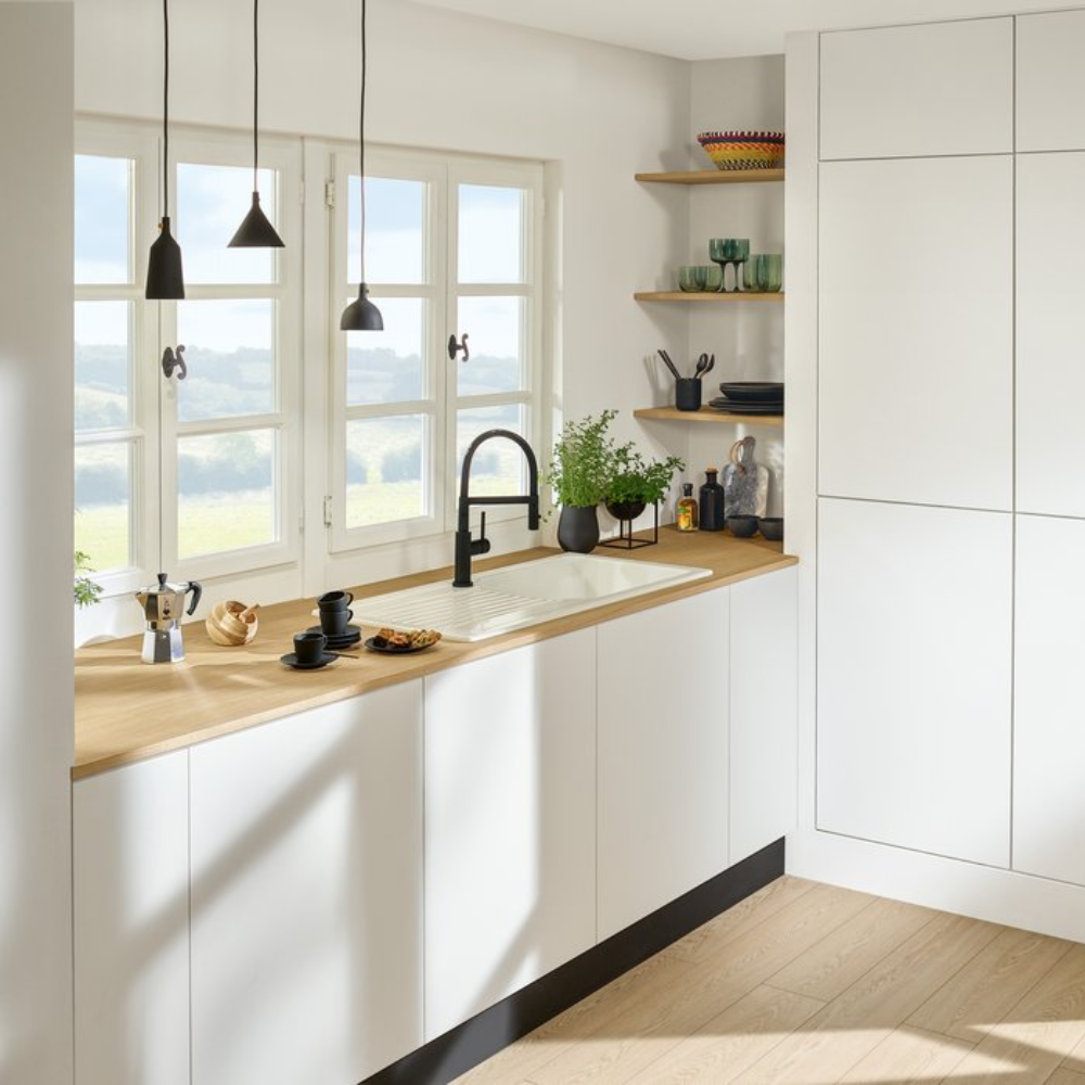 Ambiance 2 Robinet cuisine semi-pro VILLEROY ET BOCH Steel Expert Compact Window noir mat