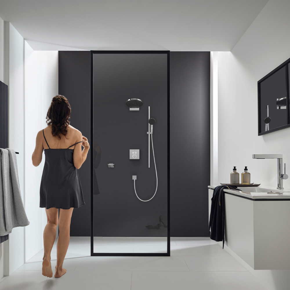 Pommeau de douche HANSGROHE Pulsify Select 105 3 jets flexible et barre | Batinea