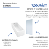 points fort du pack baignoire droite DURAVIT D-Code + Pare bain AURYS Mist 1 chromé