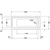 Baignoire droite DURAVIT D-Code + Pare bain AURYS Mist 1 chromé | Batinea