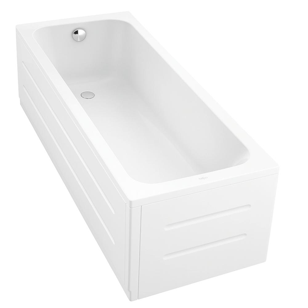 Baignoire droite DURAVIT D-Code + Pare bain AURYS Mist 1 chromé | Batinea