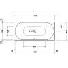 dimensions de la baignoire droite DURAVIT D-Neo vidage centré