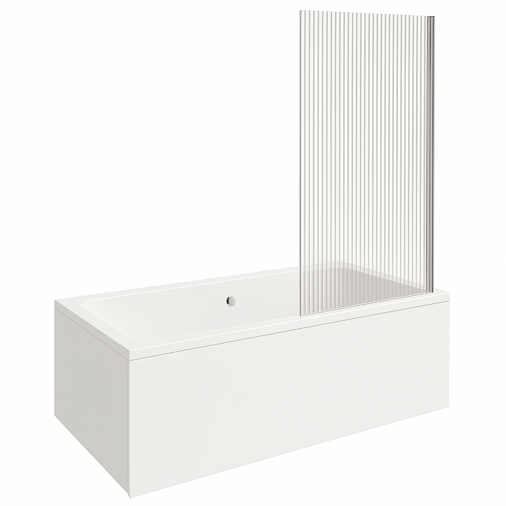 Baignoire droite DURAVIT No.1 deux dossiers 180x80 + Pare bain AURYS Raywall chromé version droite