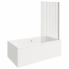 Baignoire droite DURAVIT No.1 deux dossiers 180x80 + Pare bain AURYS Raywall chromé version droite