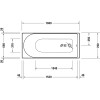Baignoire droite DURAVIT D-Neo + Pare bain AURYS Raywall