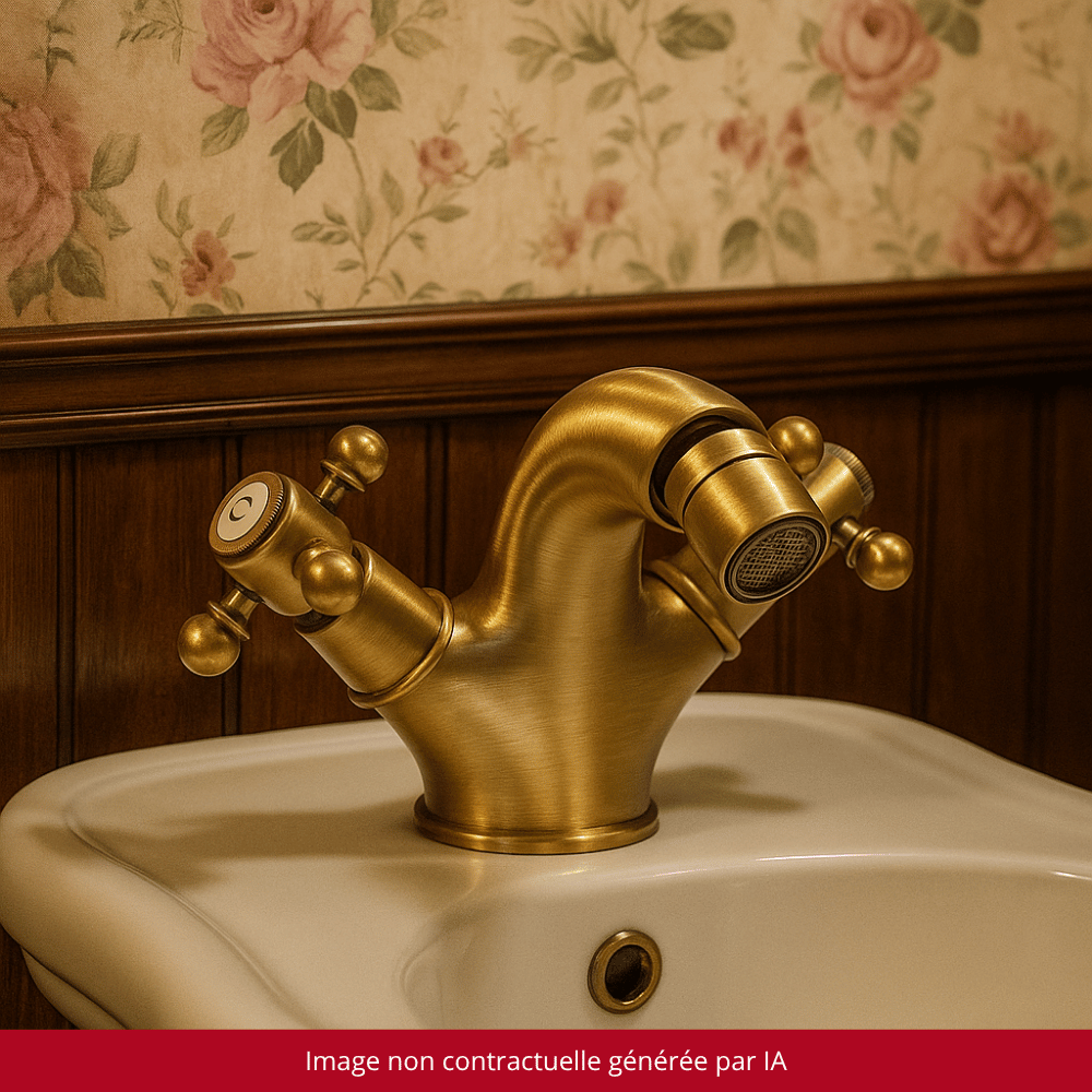 Mélangeur bidet monotrou PAINI Tiffany couleurs vieux bronze sur bidet