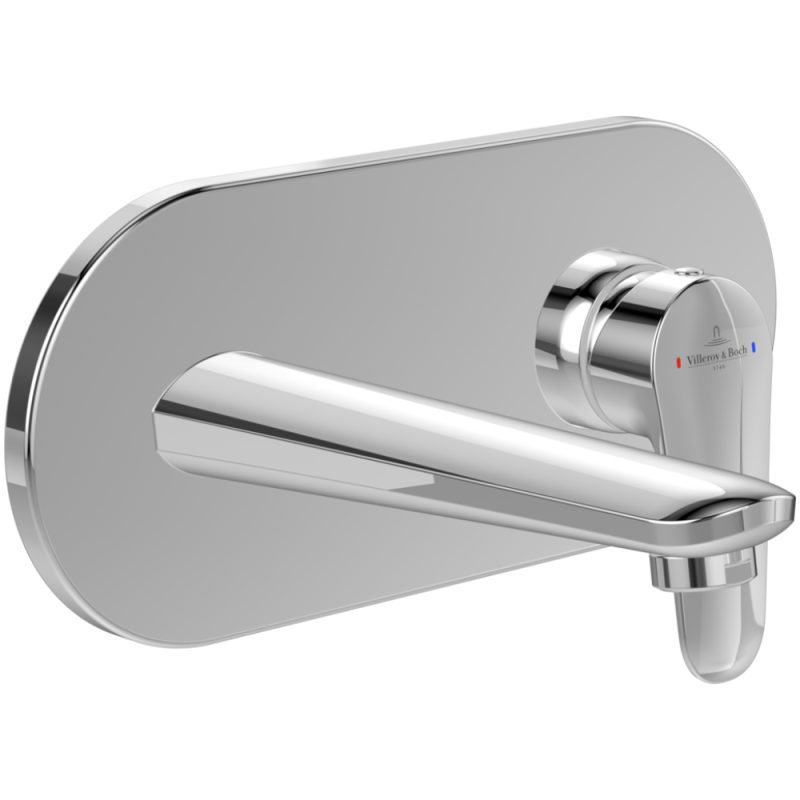 Mitigeur lavabo mural VILLEROY ET BOCH O.novo Start avec vidage Push Open chrome | Batinea