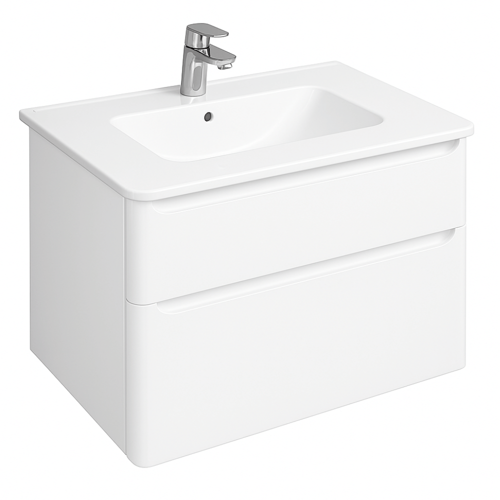 Meuble vasque suspendu VITRA Sento Round Blanc brillant