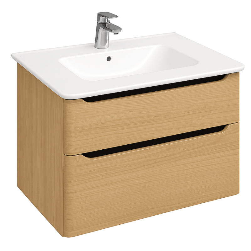 Meuble vasque suspendu VITRA Sento Round chêne naturel