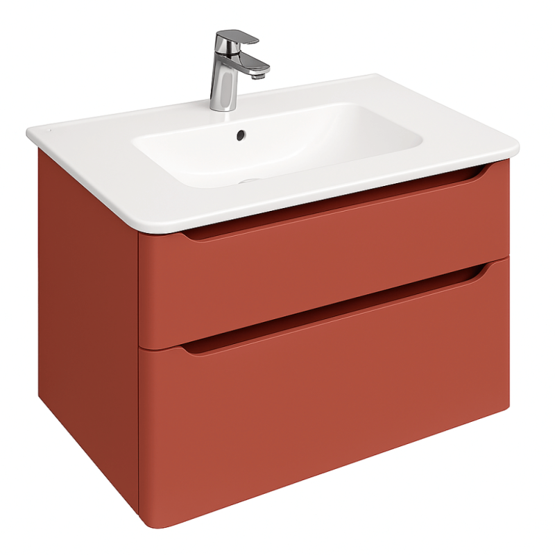 Meuble vasque suspendu VITRA Sento Round terracotta