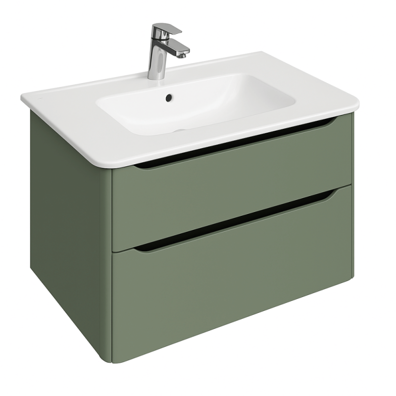 Meuble vasque suspendu VITRA Sento Round vert mat